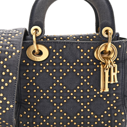 Christian Dior Denim Cannage Studded Mini Lady Dior Navy 8 of 10