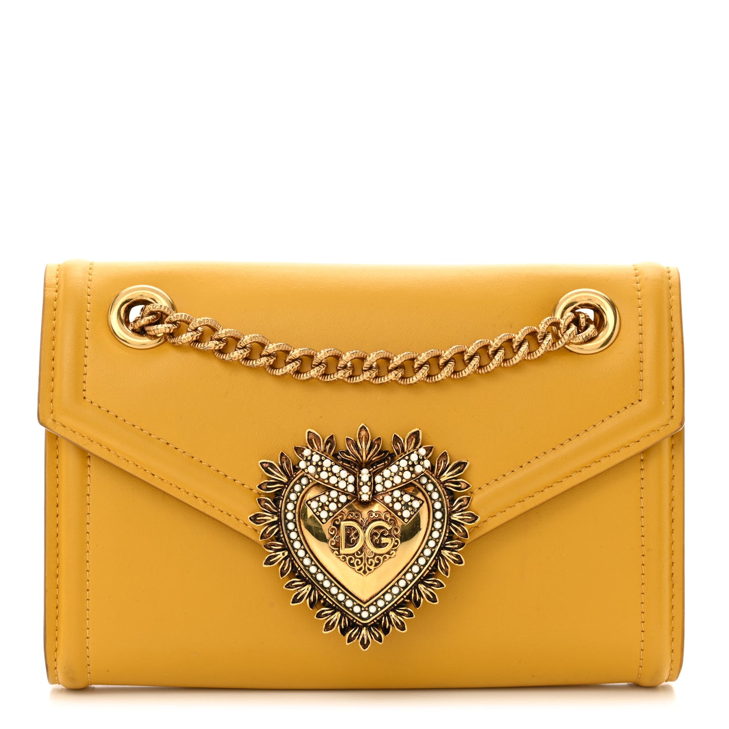 Smooth Calfskin Devotion Envelope Phone Bag Senape