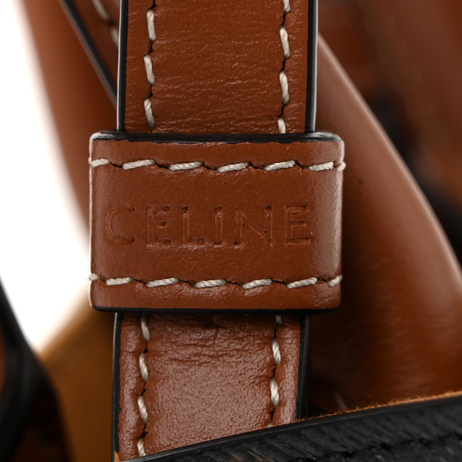 Celine Triomphe Canvas Calfskin Mini Vertical Cabas Tan Tan 6 of 9