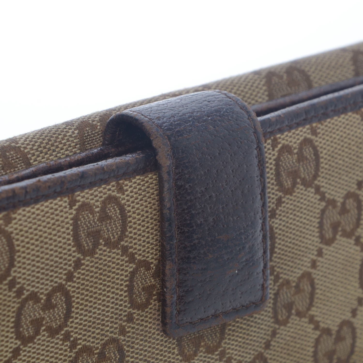 Gucci Monogram Metal Bar Continental Flap Wallet Beige Ebony Dark Brown 8 of 15