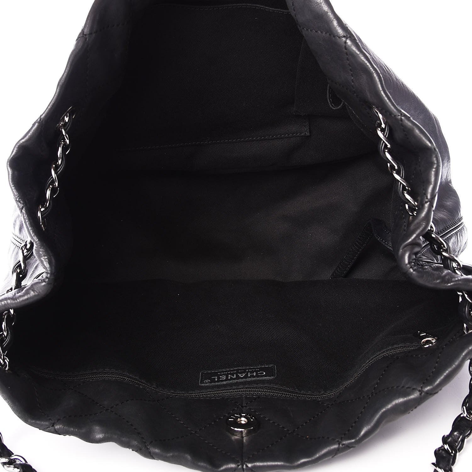 Chanel Lambskin Stitched Shopper Tote Black 4 of 10
