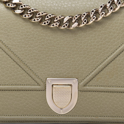 Christian Dior Grained Calfskin Medium Diorama Flap Bag Grey Green 10 of 10