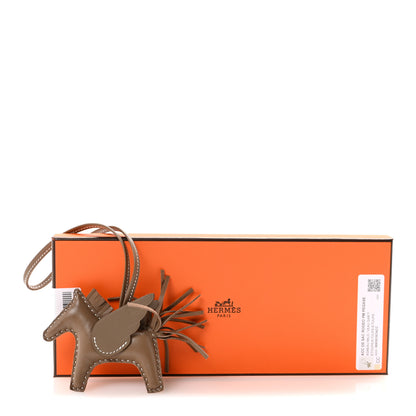 Hermes Milo Lambskin Grigri Rodeo Pegase Horse Bag Charm PM Etoupe 5 of 5