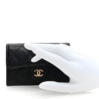 Chanel Caviar Quilted Flap Card Holder Wallet Black 2 of 8