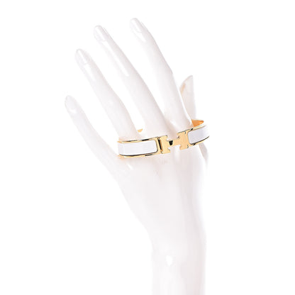 Hermes Enamel Narrow Clic Clac H Bracelet GM White 2 of 6
