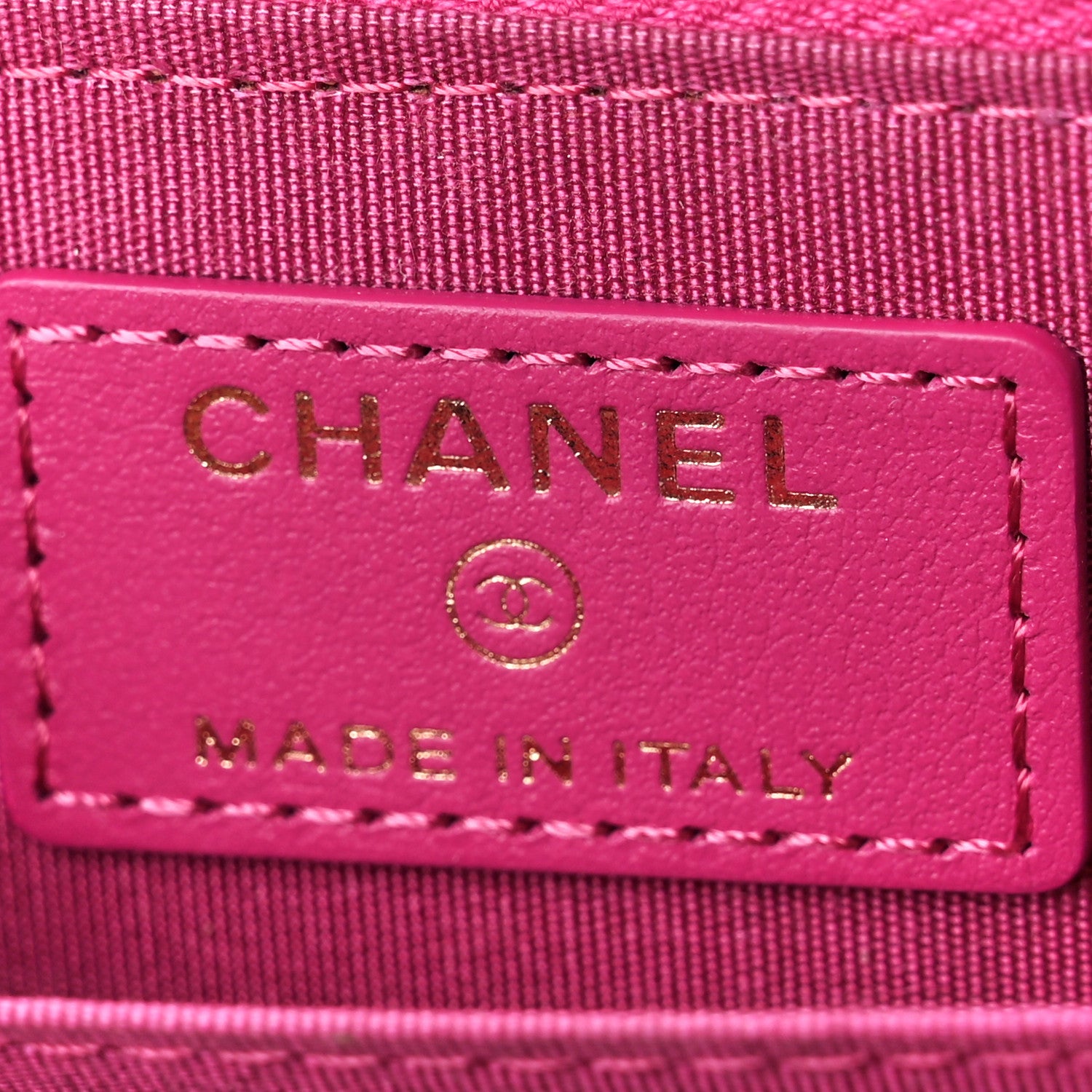 Chanel Lambskin Camellia Embossed Zip Coin Purse Fuchsia 6 of 10