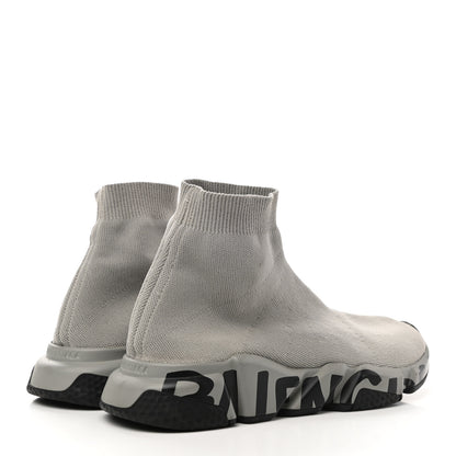 Balenciaga Neoprene Knit Mens Speed Graffiti Sneakers 42 Grey Black 4 of 12