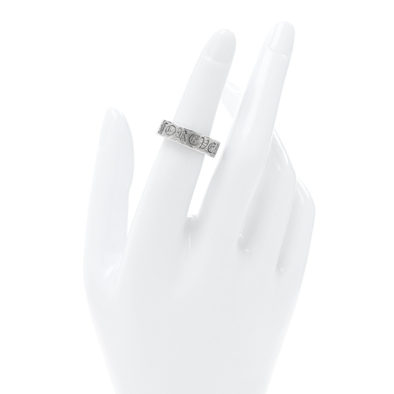 Chrome Hearts Sterling Silver Cross CH Forever Spacer Ring 49 5