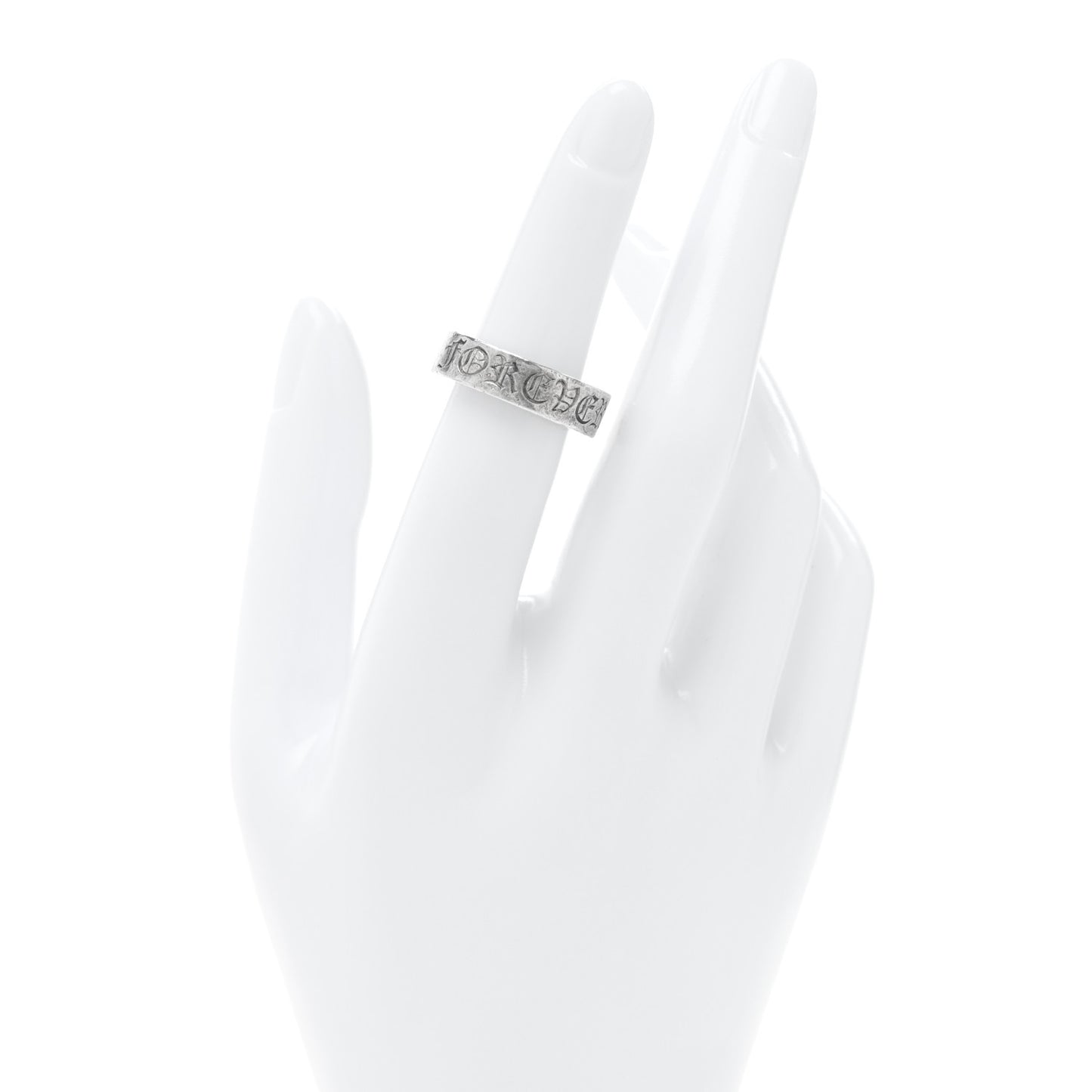 Sterling Silver Cross CH Forever Spacer Ring 49 5