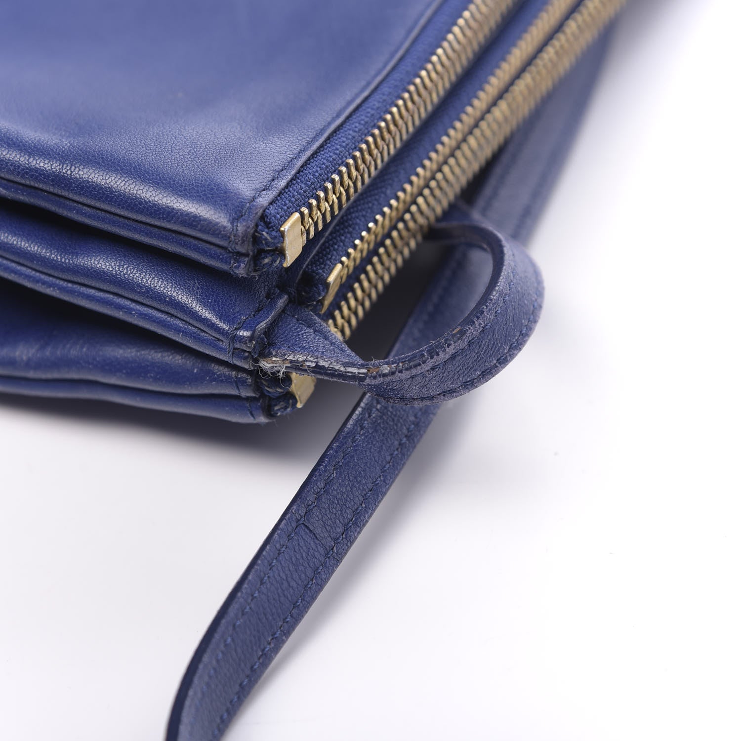 Celine Lambskin Small Trio Crossbody Bag Indigo 9 of 17