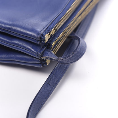 Celine Lambskin Small Trio Crossbody Bag Indigo 9 of 17