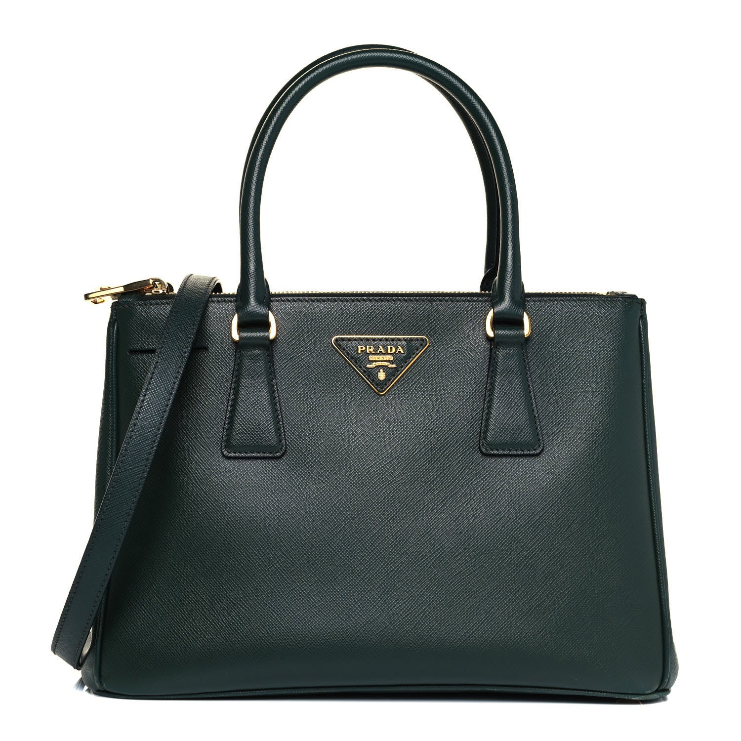 Prada Saffiano Small Galleria Double Zip Tote Smeraldo 1 of 9