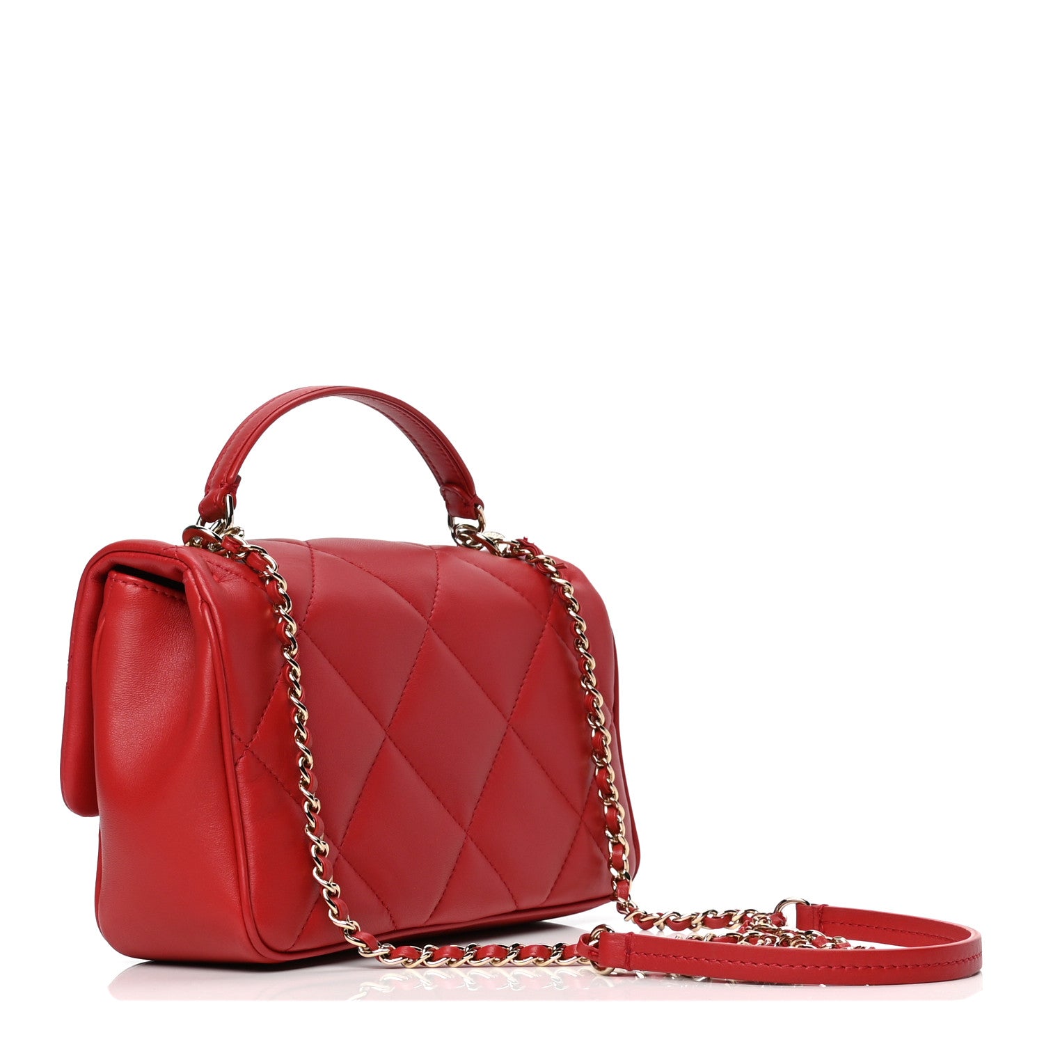 Chanel Lambskin Quilted Small Easy Carry Flap Red 2 of 4