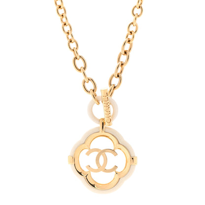 Chanel Resin CC Medallion Choker Chain Necklace Gold Ivory 1 of 6