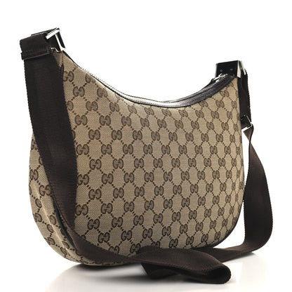 Gucci Monogram Medium Half Moon Hobo Dark Brown 3 of 11