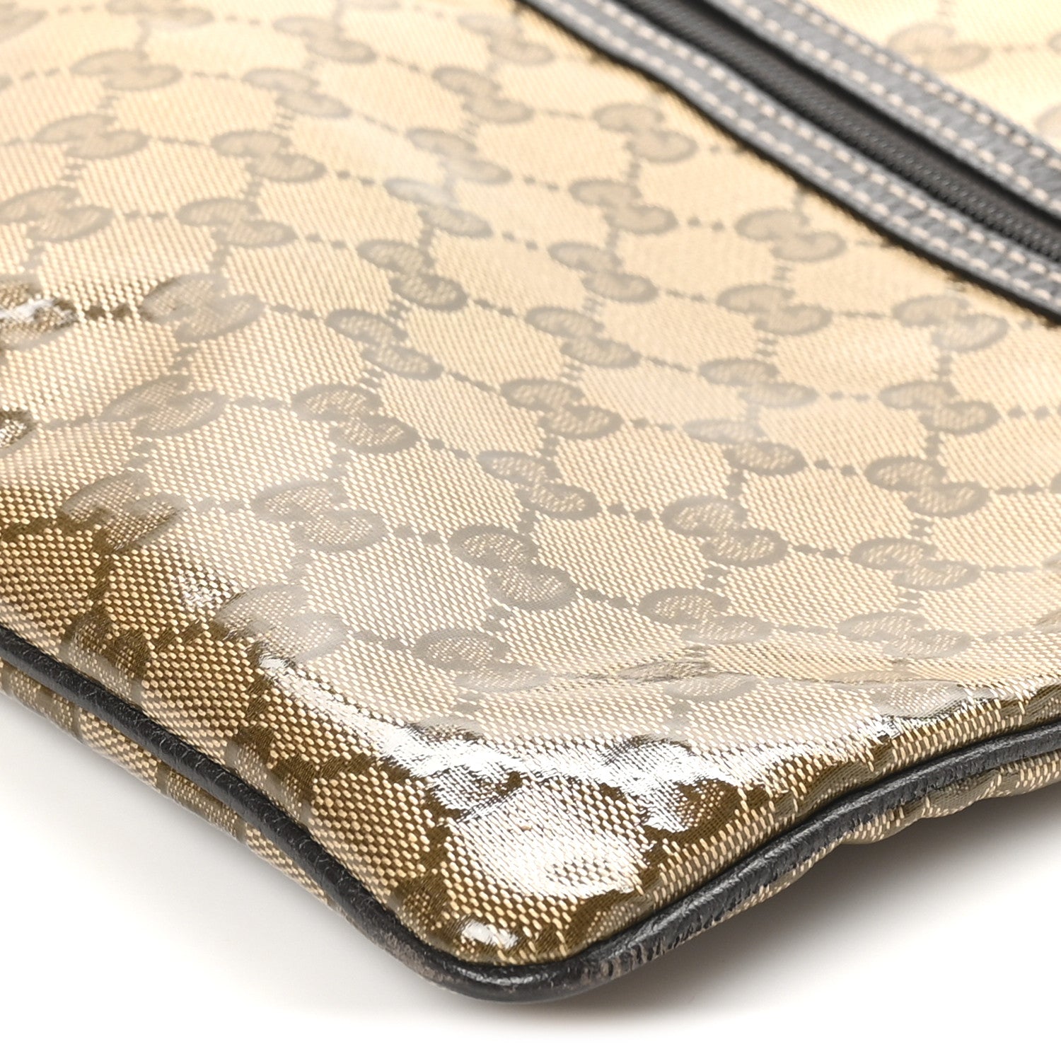 Gucci Crystal Monogram Medium Flat Messenger Bag Dark Brown 10 of 10