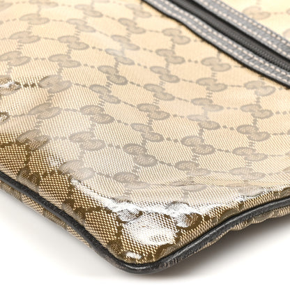 Gucci Crystal Monogram Medium Flat Messenger Bag Dark Brown 10 of 10