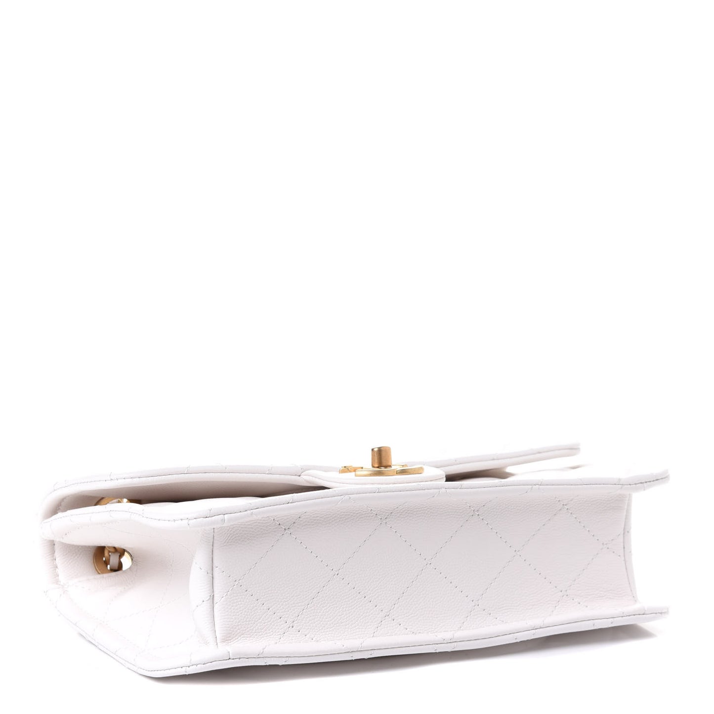 Caviar Quilted Medium Sweet Classic Flap White