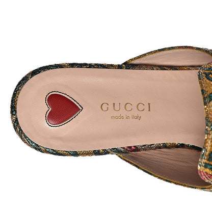 Gucci Iridescent Brocade Womens Princetown Slippers 36 Gold Multicolor 6 of 10