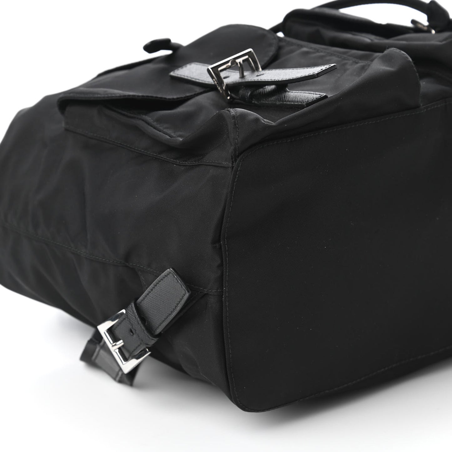 Tessuto Nylon Vela Saffiano Large Backpack Black