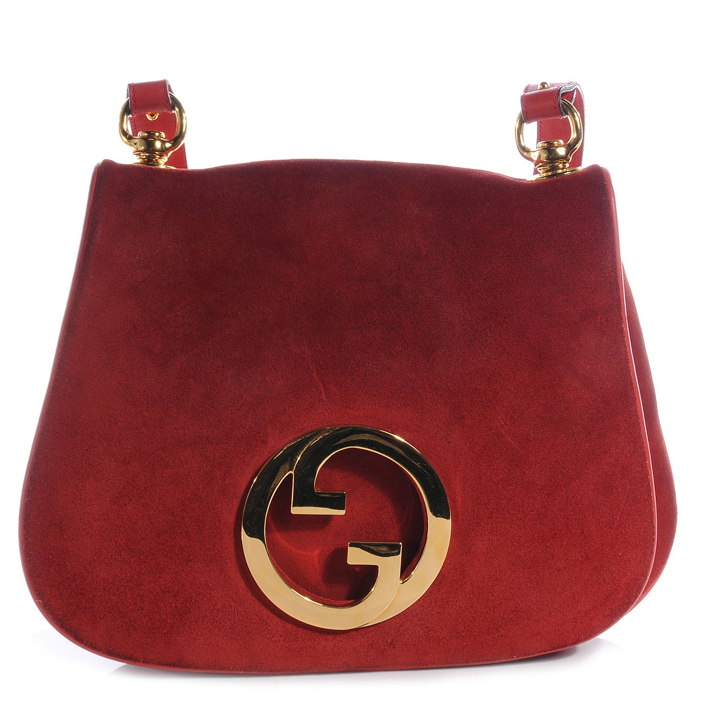 Suede GG Shoulder Bag Red