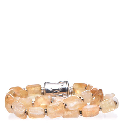 John Hardy Sterling Silver Champagne Citrine Bamboo Bead Bracelet M 1 of 5