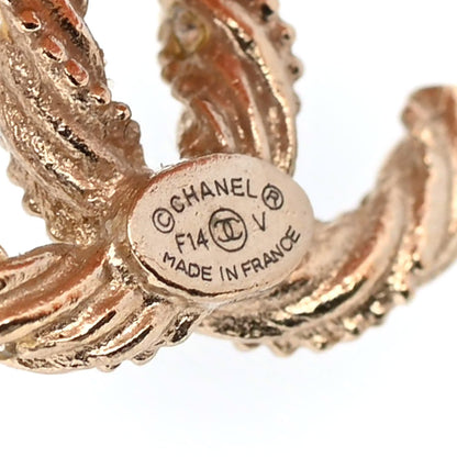 Chanel Crystal Twisted CC Earrings Gold 4 of 4