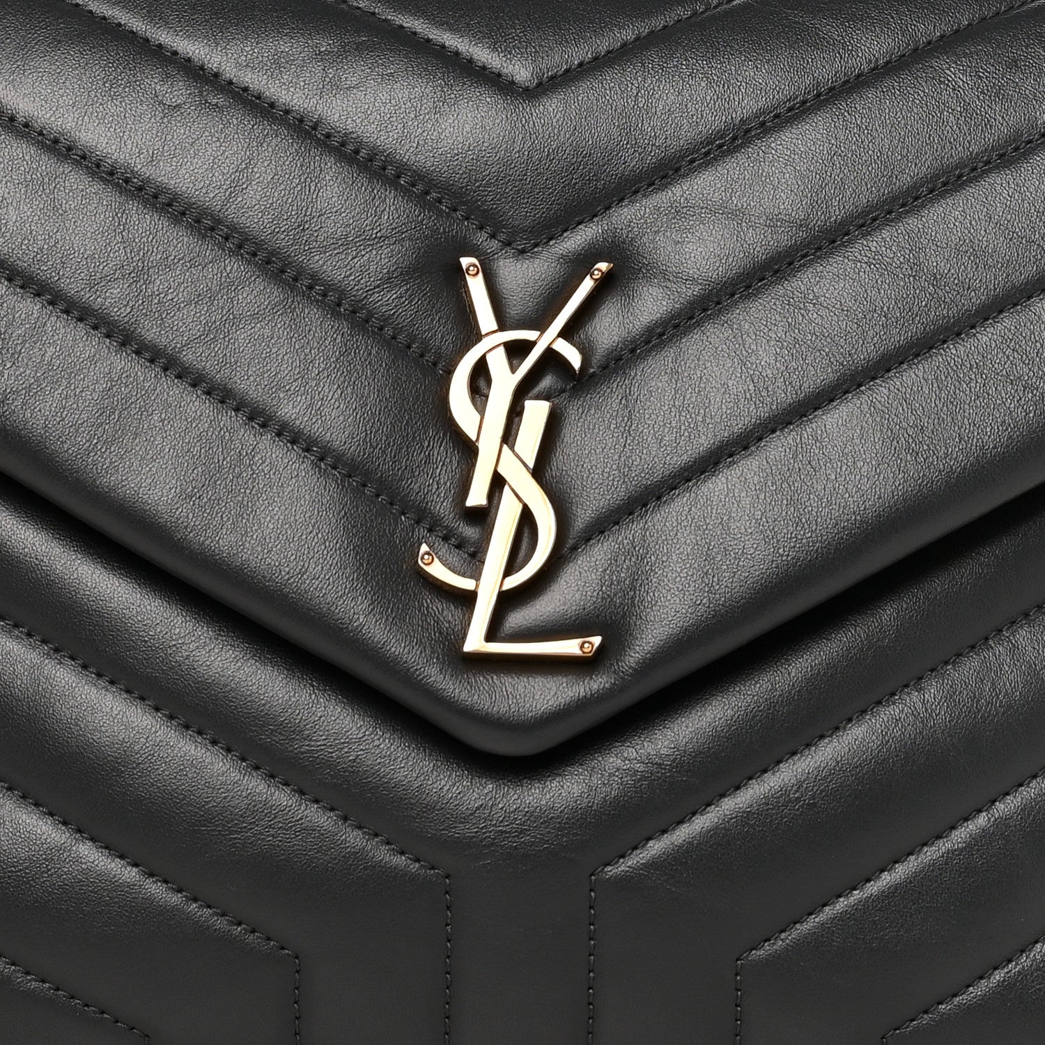 Saint Laurent Calfskin Y Quilted Monogram Medium Loulou Chain Satchel Smog 8 of 10