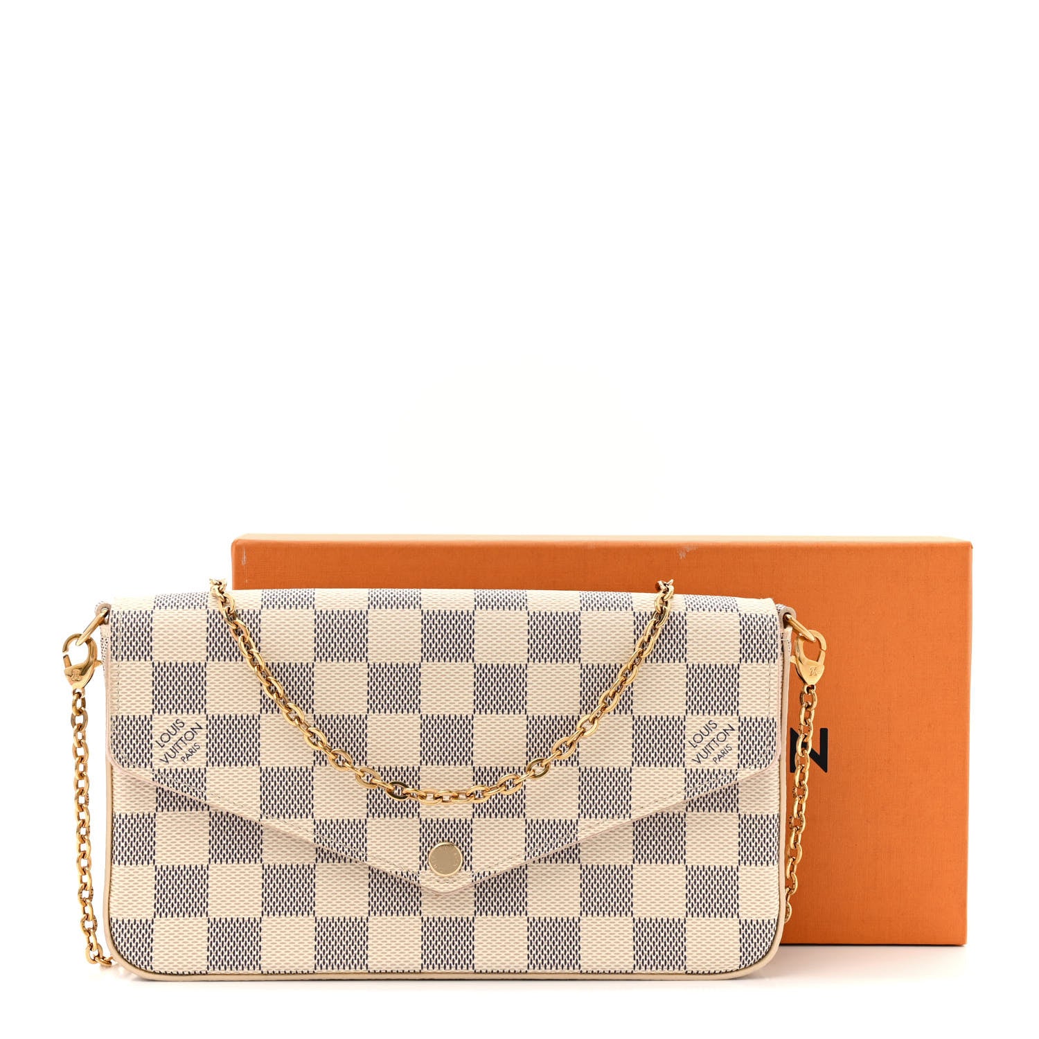 Louis Vuitton Damier Azur Pochette Felicie Chain Wallet Rose Ballerine 13 of 13