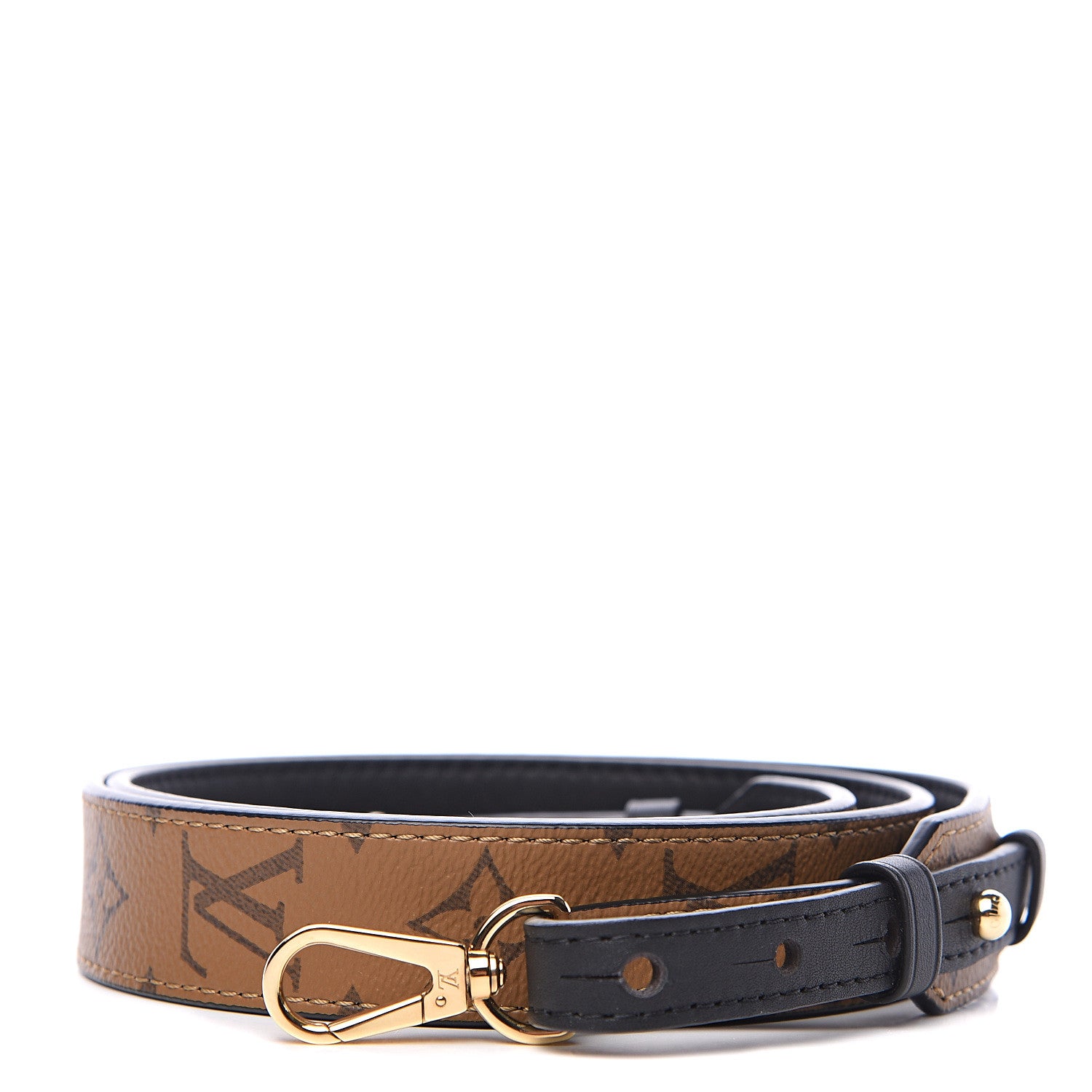Louis Vuitton Reverse Monogram Bandouliere Shoulder Strap XL Black 1 of 5