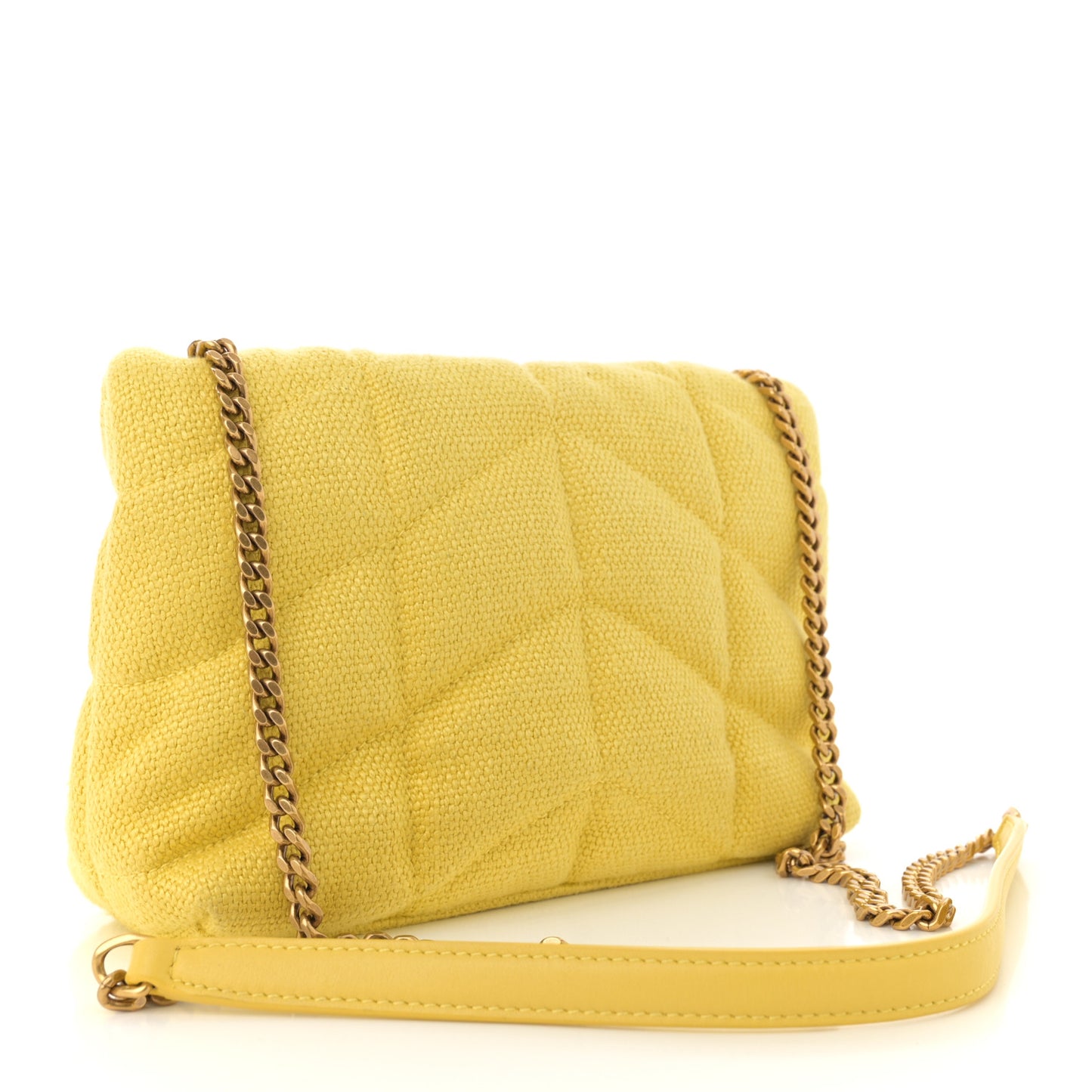 Canvas Quilted Toy Loulou Puffer Monogram Chain Satchel Jaune Citron