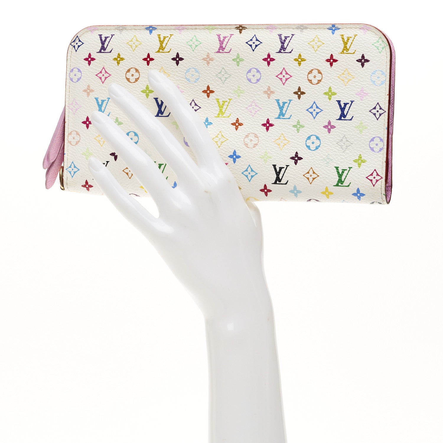 Louis Vuitton Monogram Multicolor Insolite Wallet White Litchi 2 of 8