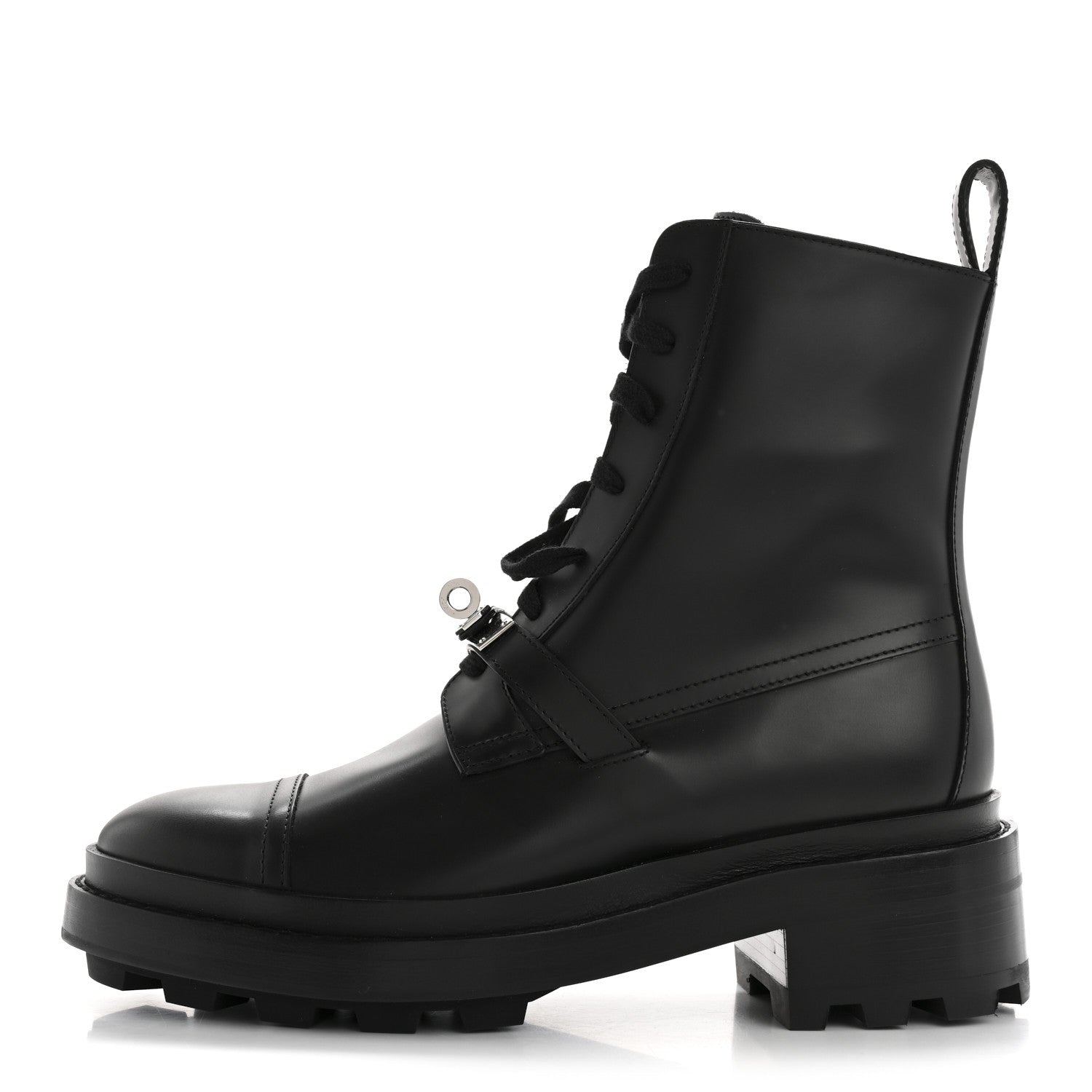 Hermes Glossed Calfskin Funk Ankle Boots 36 Black 1 of 12