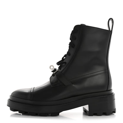 Hermes Glossed Calfskin Funk Ankle Boots 36 Black 1 of 12