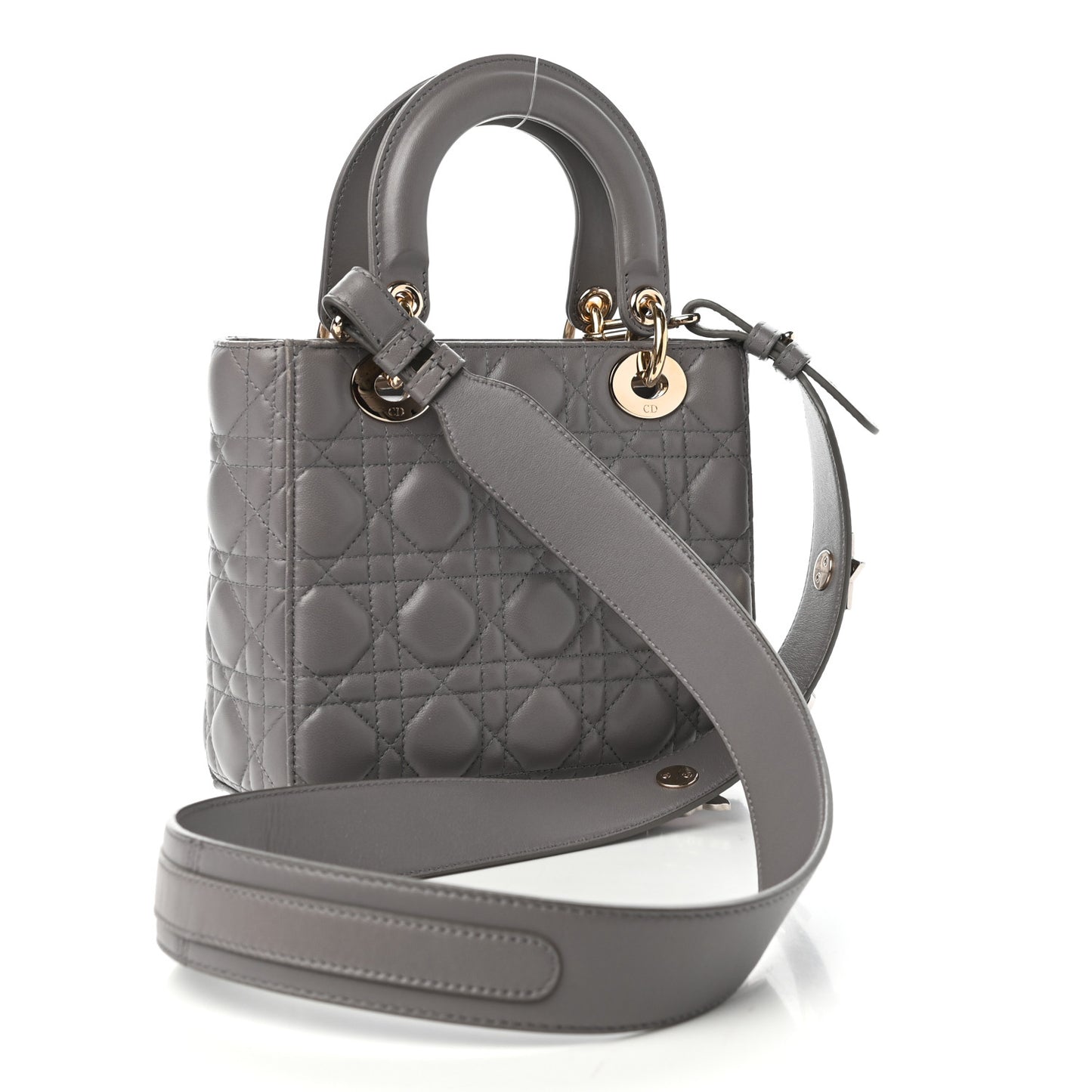 Lambskin Cannage Small Lucky Badges My Lady Dior Grey