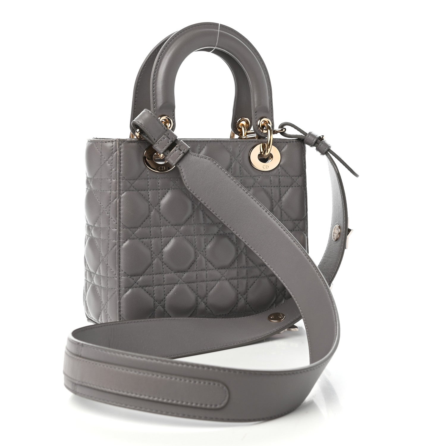 Christian Dior Lambskin Cannage Small Lucky Badges My Lady Dior Grey 3 of 11