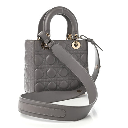 Christian Dior Lambskin Cannage Small Lucky Badges My Lady Dior Grey 3 of 11