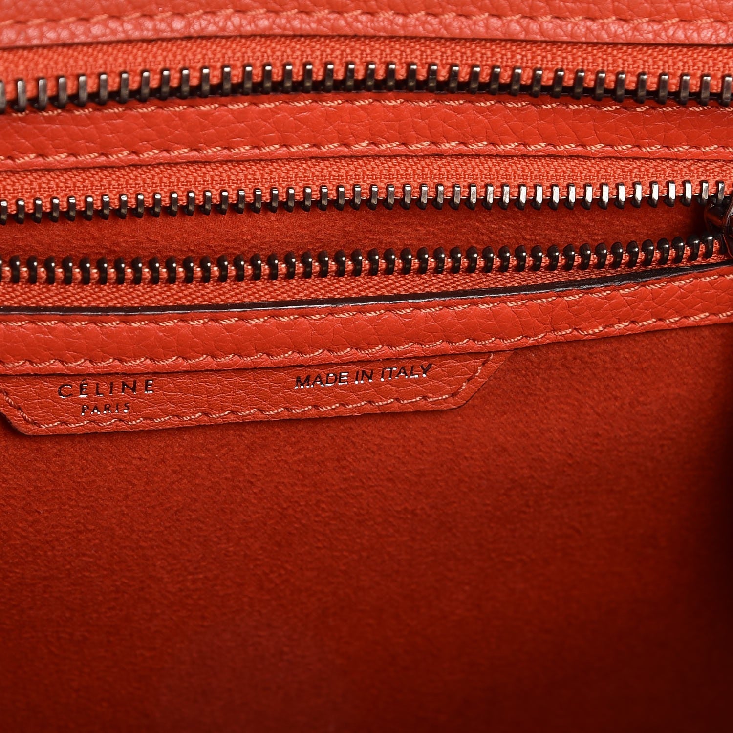 Celine Drummed Calfskin Micro Luggage Vermillion 6 of 8