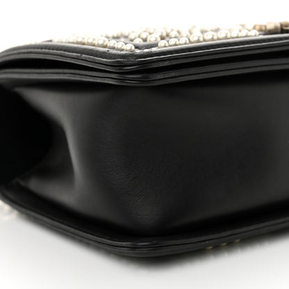 Chanel Calfskin Pearl Chevron Medium Boy Flap Black 9 of 12
