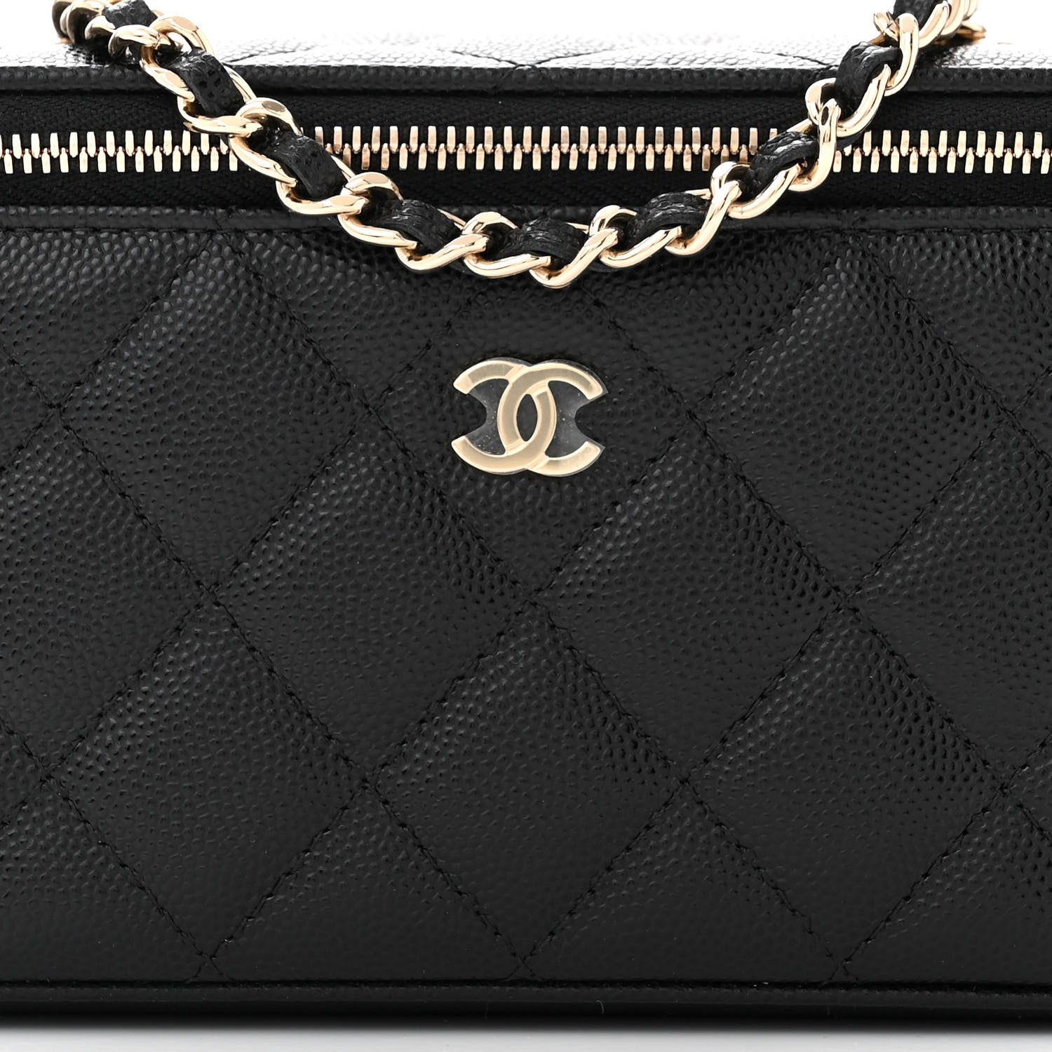 Chanel Caviar Quilted Small Vanity Case With Chain Black 8 of 11