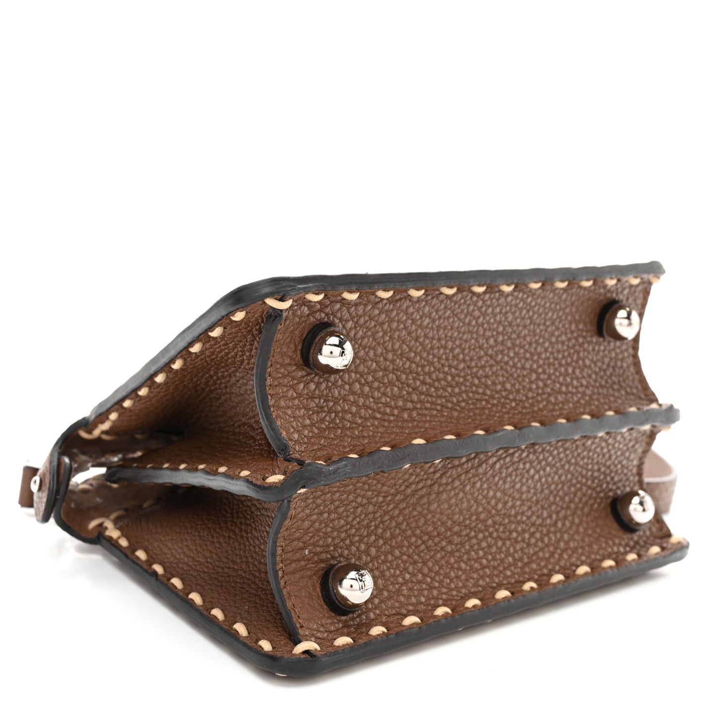Cuoio Romano Raffia Woven Petite Peekaboo I SEE U Satchel Natural Gianduia