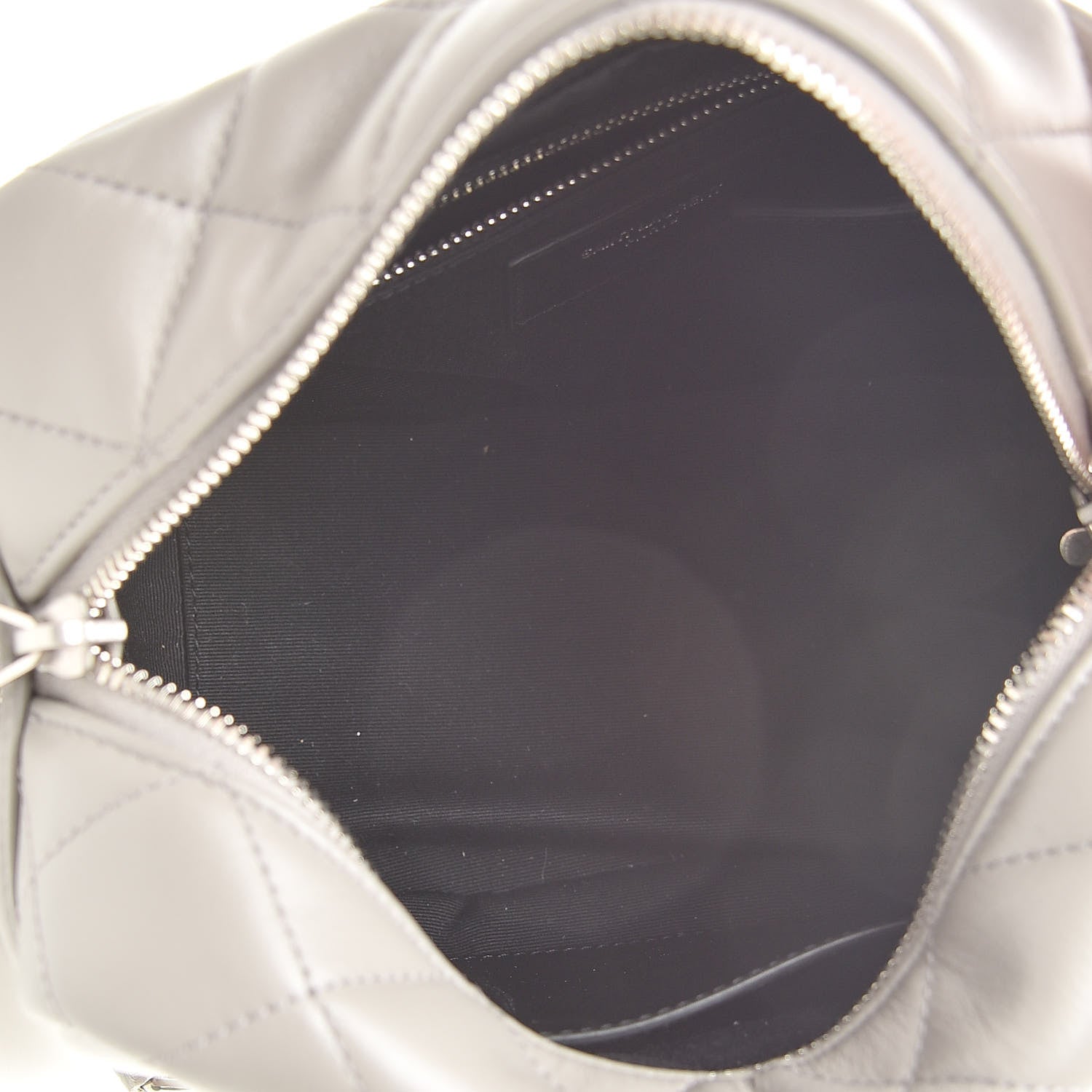 Saint Laurent Calfskin Y Quilted Monogram Small Loulou Bowling Bag Light Gray 5 of 10