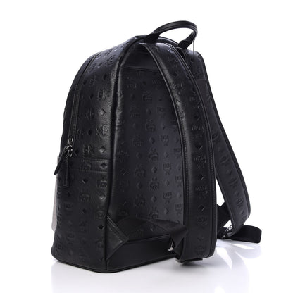 MCM Calfskin Ottomar Medium Two Tone Monogram Backpack Black 3 of 9