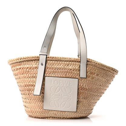 Loewe Raffia Basket Tote Bag Natural White 1 of 9