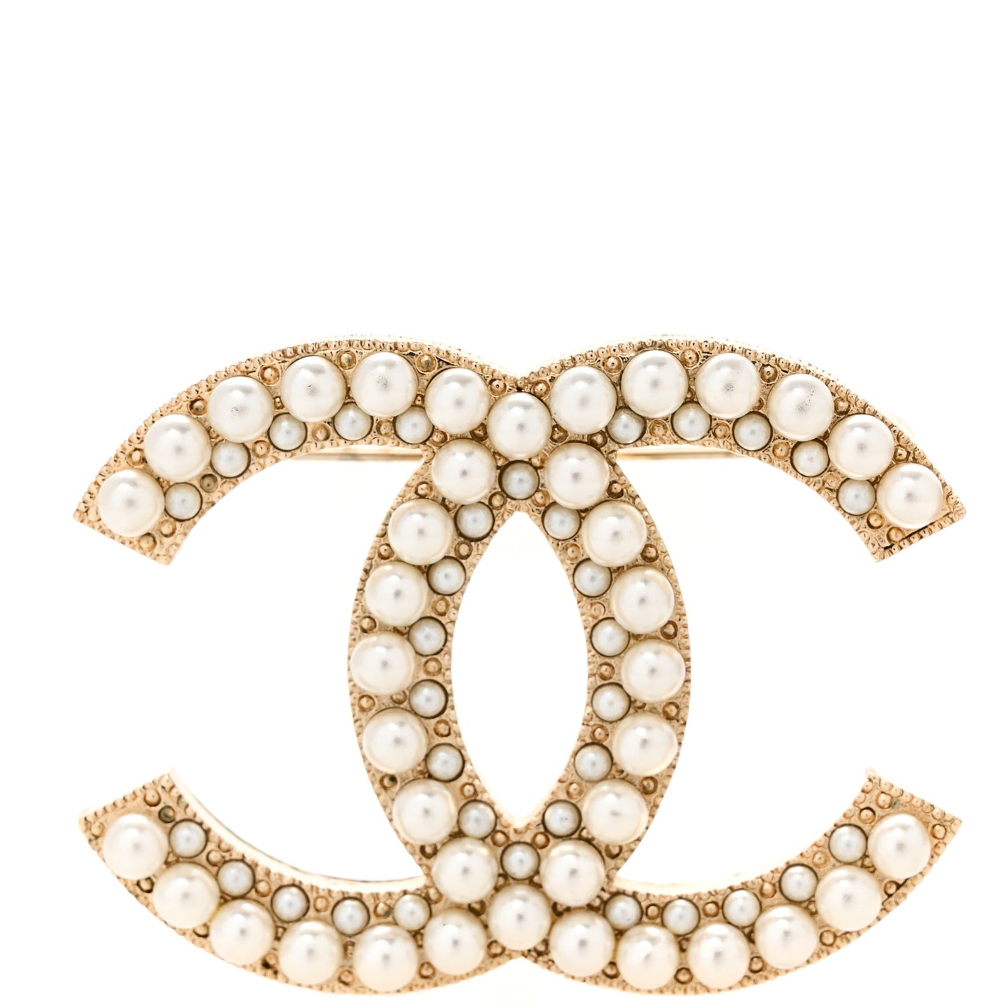 Pearl CC Brooch Gold