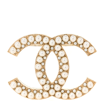 Chanel Pearl CC Brooch Gold 1 of 3