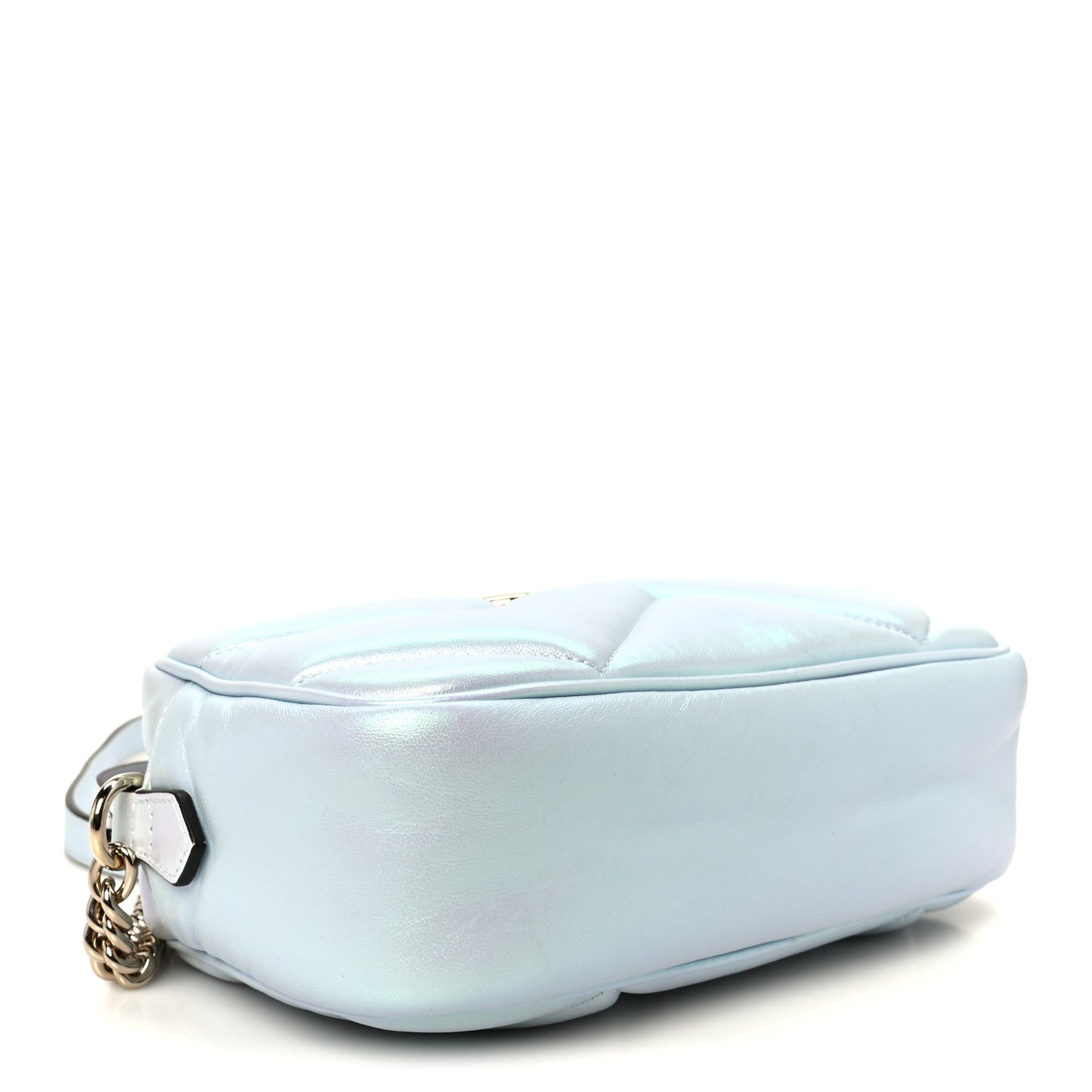 Iridescent Nappa Chevron Matelasse Small GG Marmont Chain Shoulder Bag Iridescent Salvy Green