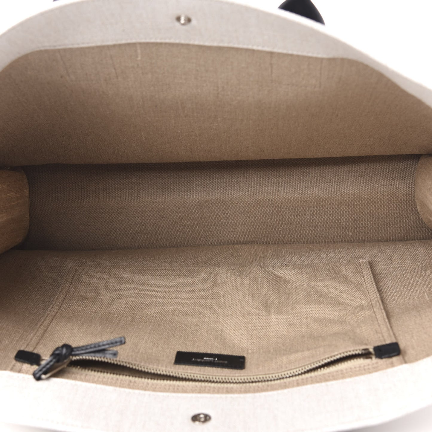 Linen Calfskin Rive Gauche Tote Optic White