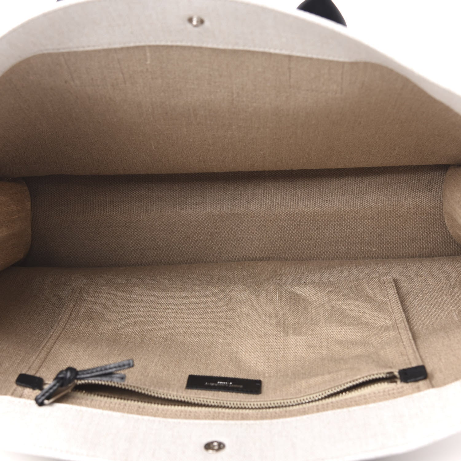 Saint Laurent Linen Calfskin Rive Gauche Tote Optic White 5 of 11