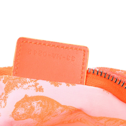 Christian Dior Canvas Embroidered Toile De Jouy Diortravel Zipped Pouch Orange 7 of 10